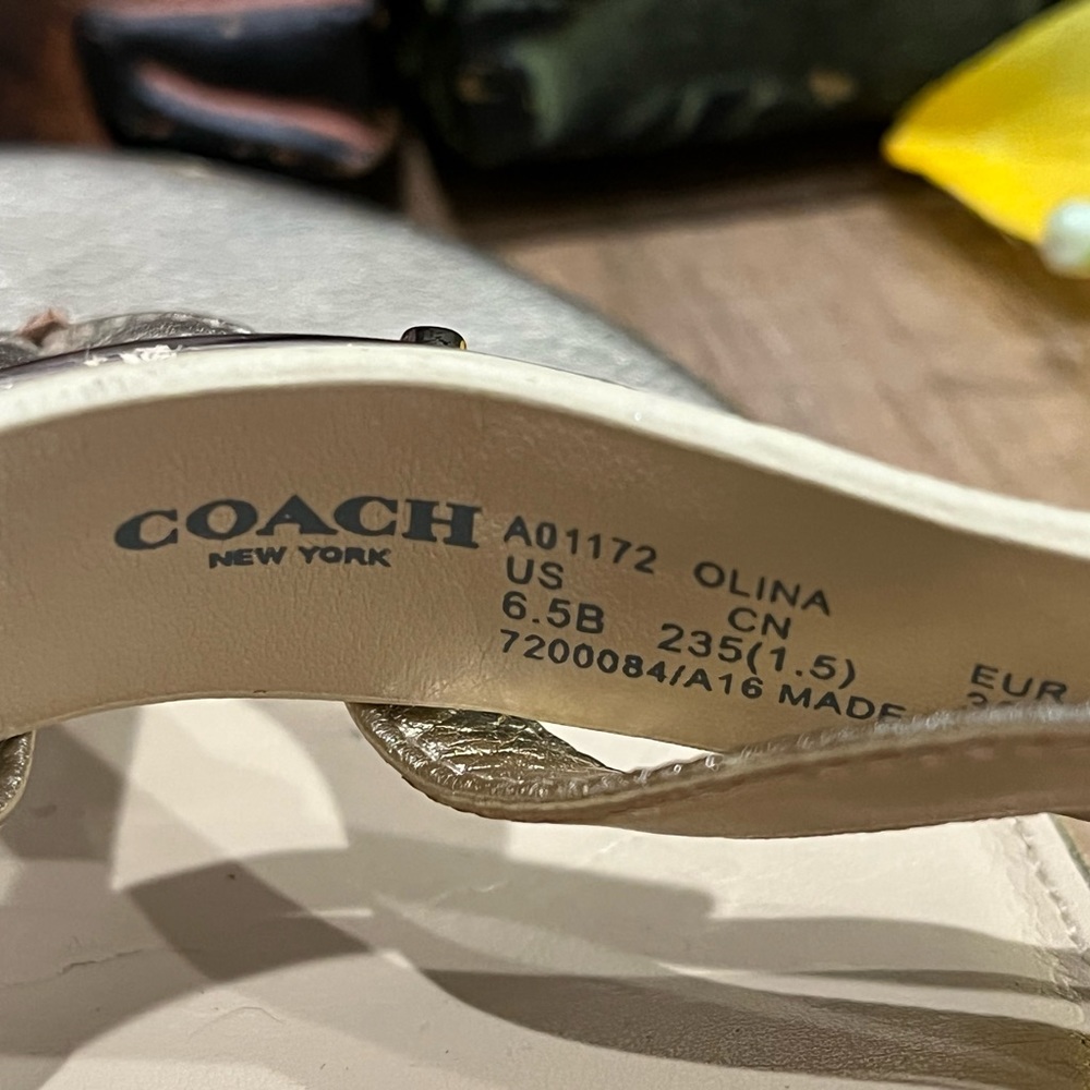 Authentic COACH Olina Gold Sandals Size 6.5B GUC! - Picture 8 of 10